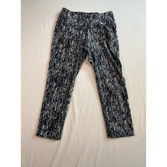 Nike Dri Fit Womens XS Leggings Heathered Capri Black White High Rise Athletic - Picture 6 of 10